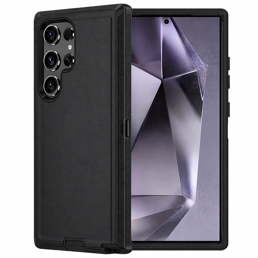 Heavy Duty Protective Phone Case – Triple Layer Full Coverage Shockproof Rugged Black Cover