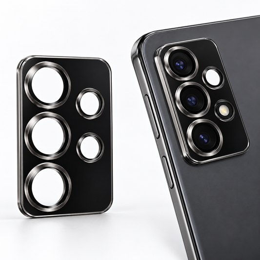 Black Samsung Galaxy Z Fold 4 camera protector, Camera Ring Protector design, phone camera lens protection