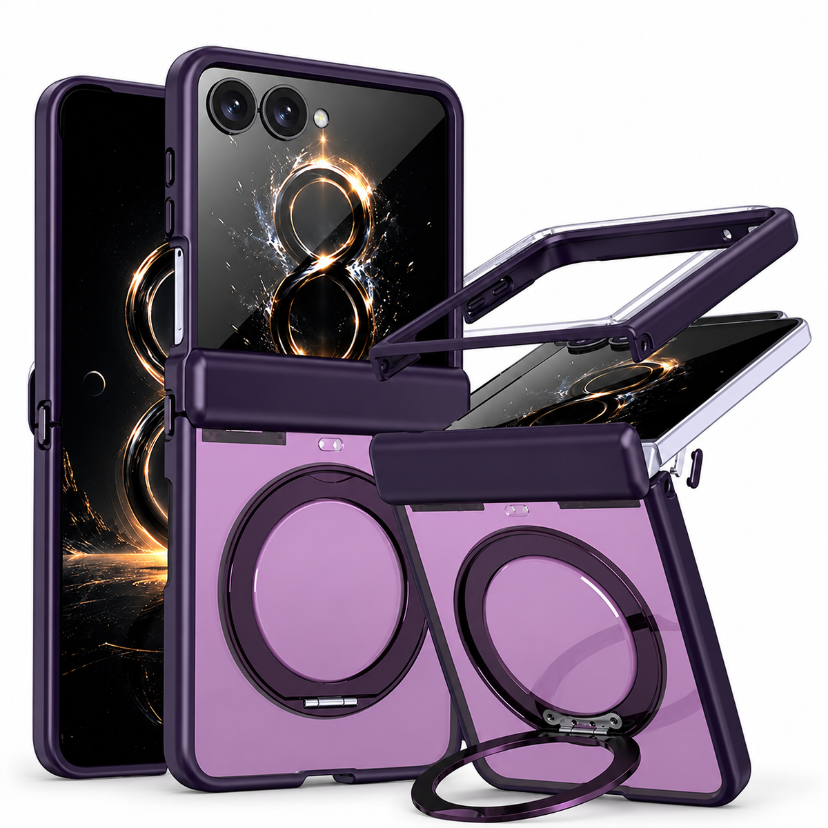 Ring Loop MagSafe Case for Samsung Galaxy Z Flip 8 - Purple
