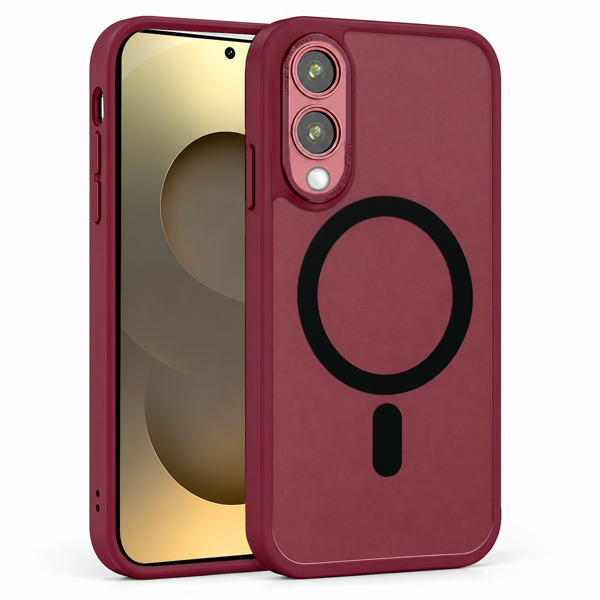 Matt Rubberized MagSafe Case for Samsung Galaxy S25 Edge - Wine