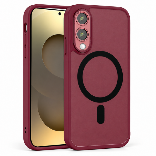 Matt Rubberized MagSafe Case for Samsung Galaxy S25 Edge - Wine