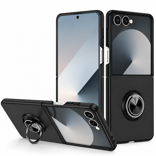 Swirl Invisible Ring Case for Samsung Galaxy Z Flip 8 - Black