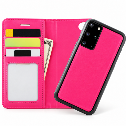 Photo ID Wallet 2-in-1 Magnetic Case for Samsung Galaxy S20 Plus - Hot Pink