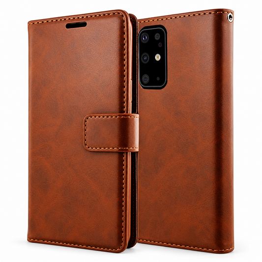 Photo ID Wallet Case for Samsung Galaxy S20 Plus - Brown
