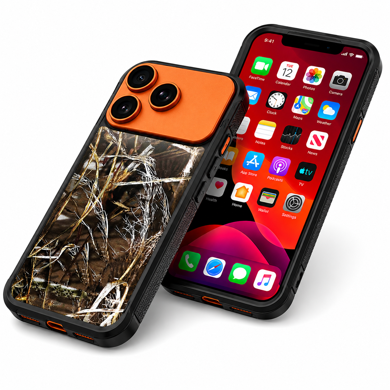 Premium Black Camouflage Protective Case for Apple iPhone 17 Pro Max with Anti-Drop Defender Design