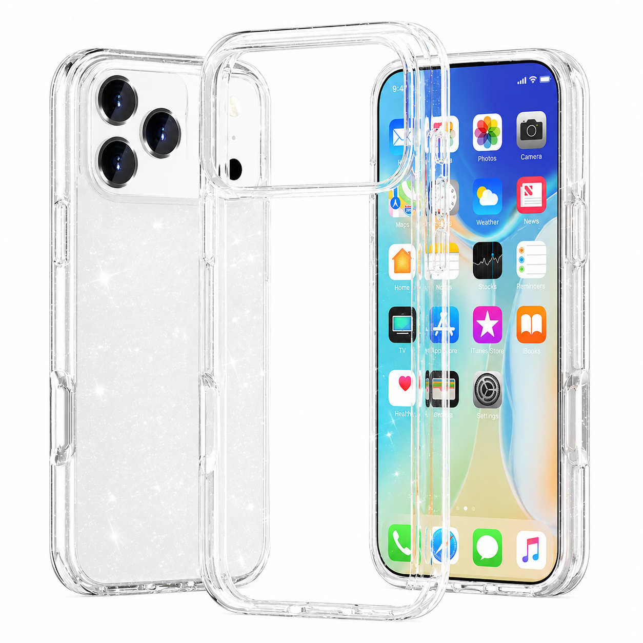 Sparkly Transparent Armor Case, Clear iPhone 17 Pro Max Case, Transparent Phone Cover, Shockproof Case