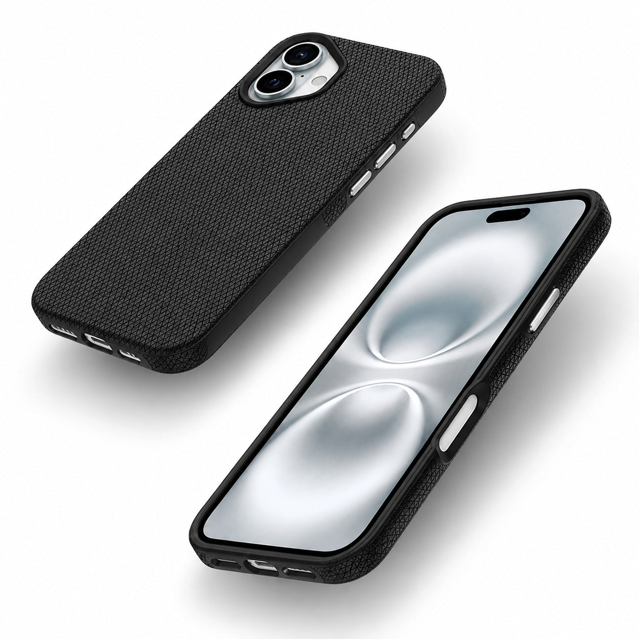 Triangle Case Apple iPhone 16 Black, Luxury Mobile Cover, Durable Shockproof Smartphone Case, MagSafe Phone Cover