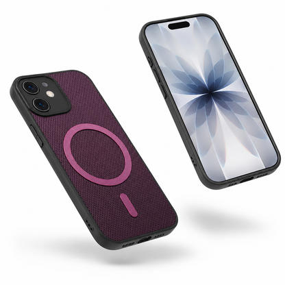 Slim MagSafe compatible purple iPhone 12 Pro grip weave case