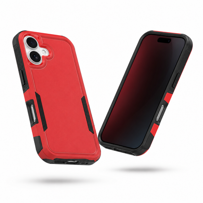 Red iPhone 17 protective phone case with anti-slip grip