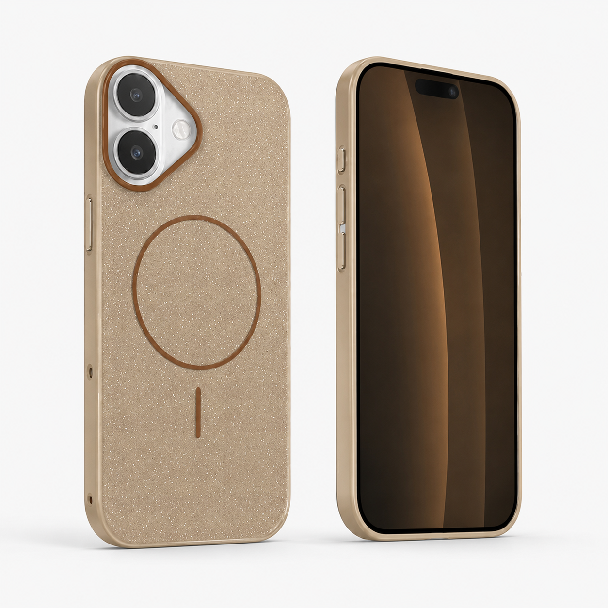 Designer Desert Titanium Glitter MagSafe Case Apple iPhone 16 | Protective Smartphone Case