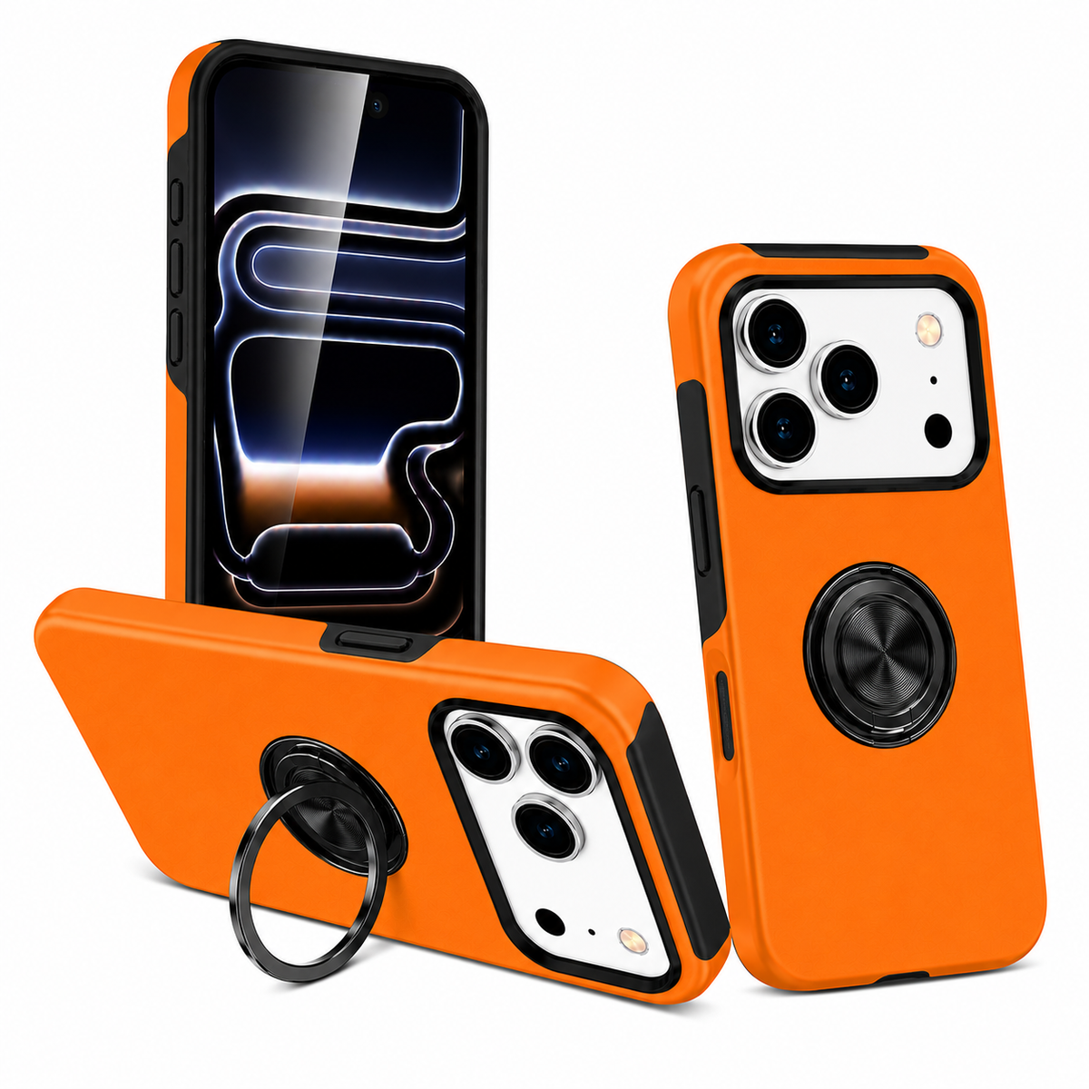 Orange Shockproof Phone Case for Apple iPhone 18 Pro Max Military Grade Protective Cover

