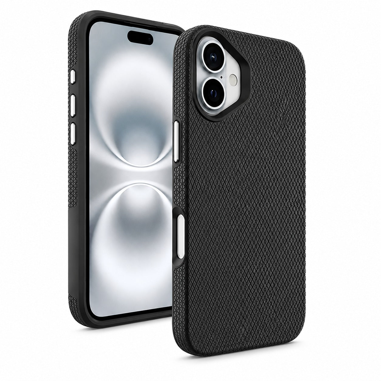 Black iPhone 16 Case, Triangle Phone Case, Shockproof Protective Cover, MagSafe Compatible Case