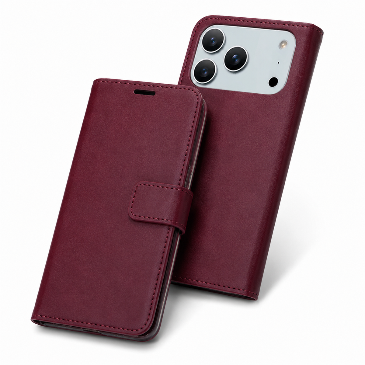 Wine Wallet Phone Case for Apple iPhone 18 Pro Max Card Holder and Photo ID Cover