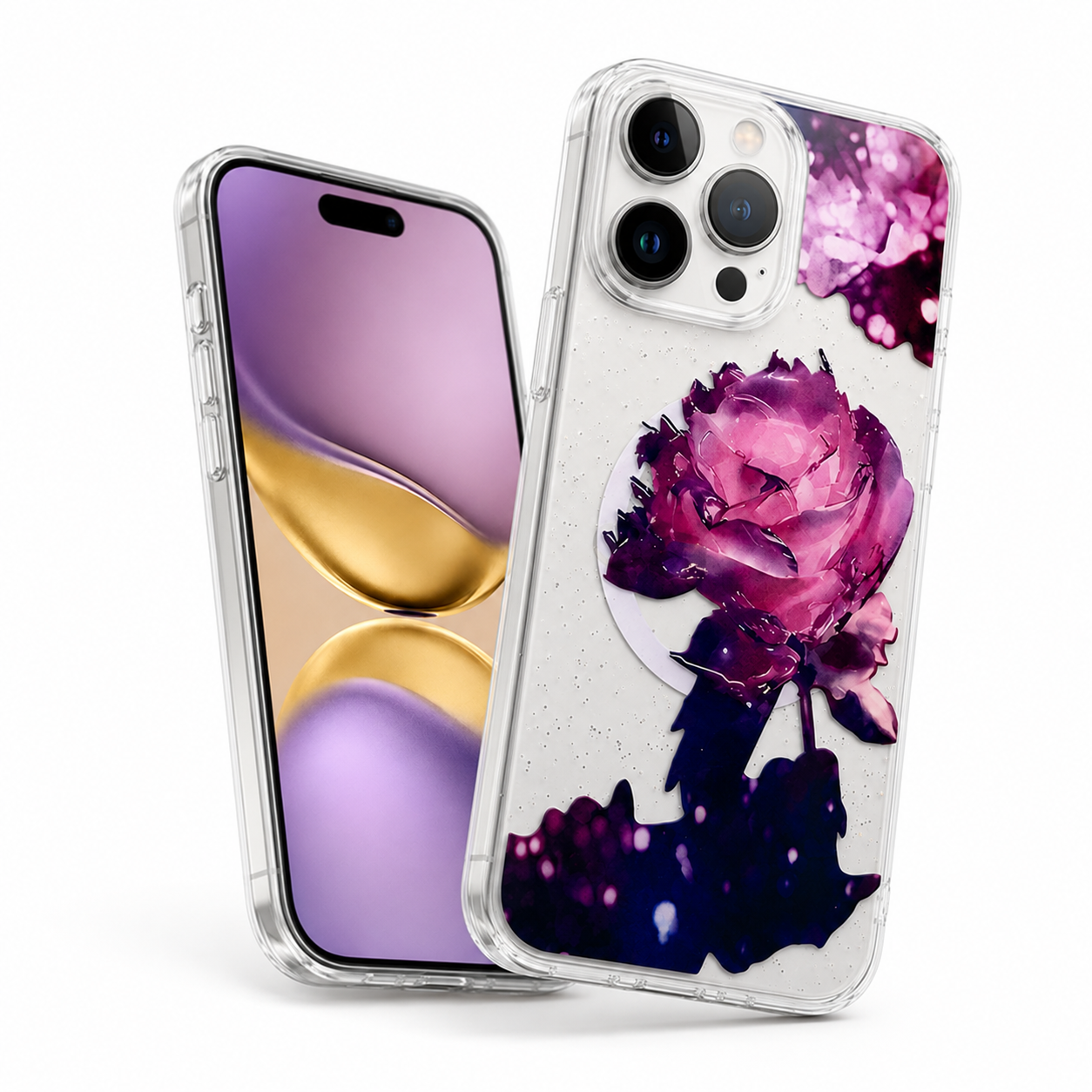 Designer floral mobile cover with raised camera protection for iPhone 12