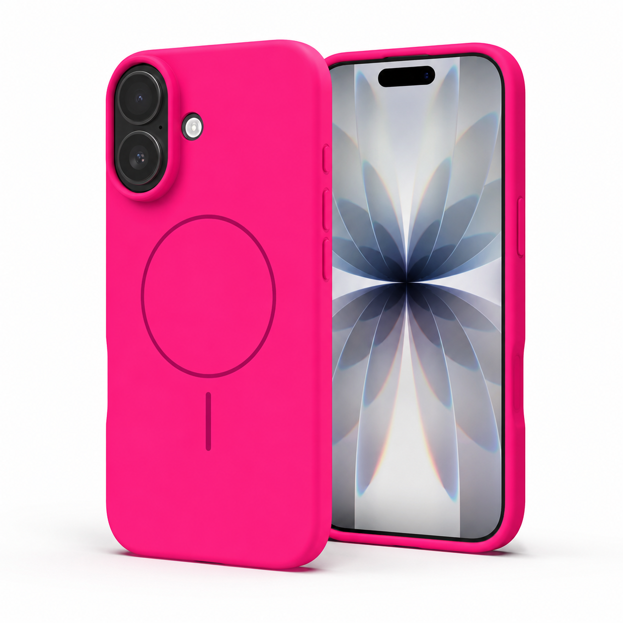 Premium TPU Hot Pink iPhone 17 Protective Case with raised camera protection