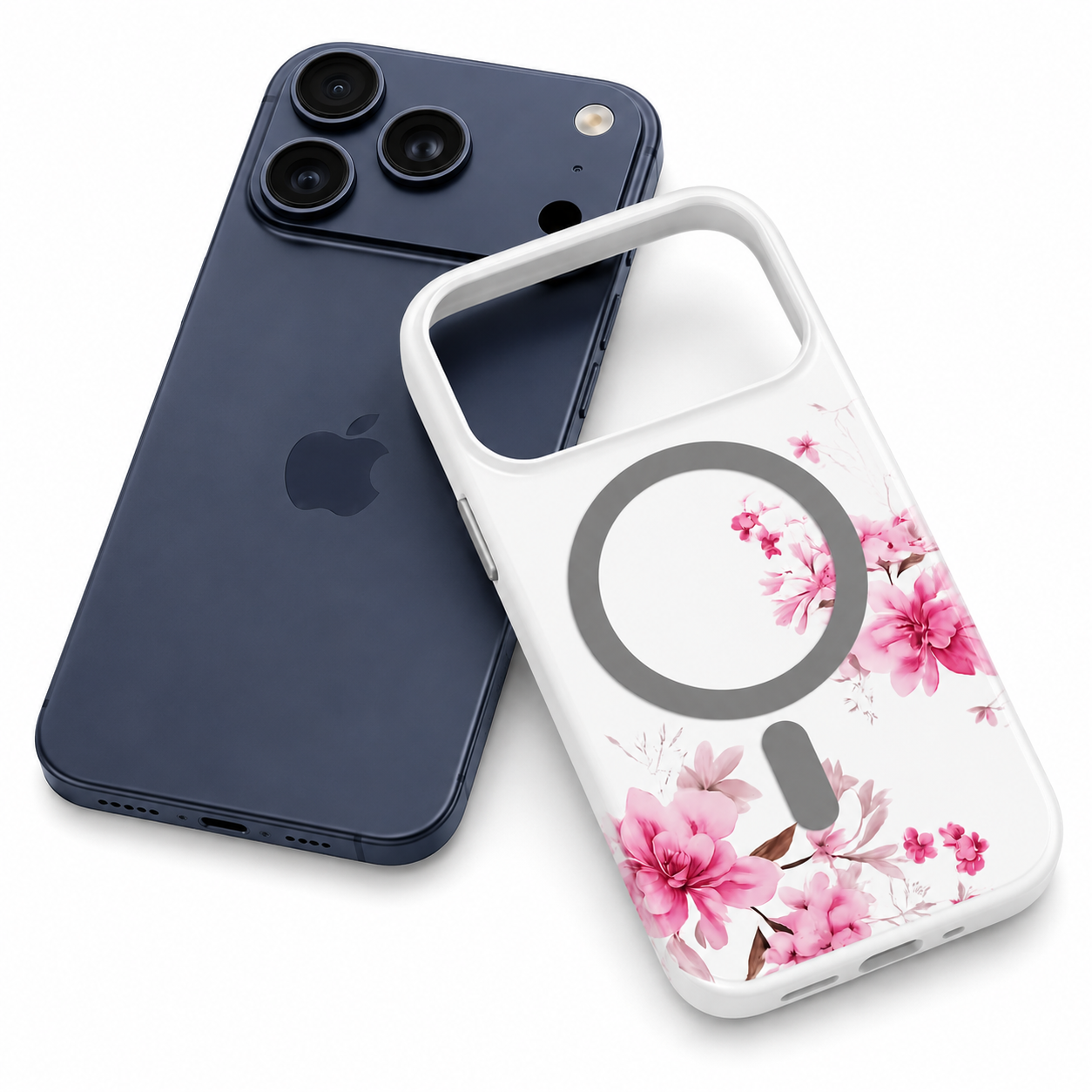 Designer Flower Phone Case, Apple iPhone 17 Pro Max Protective Cover, MagSafe Compatible Case, Impact Resistant Phone Cover