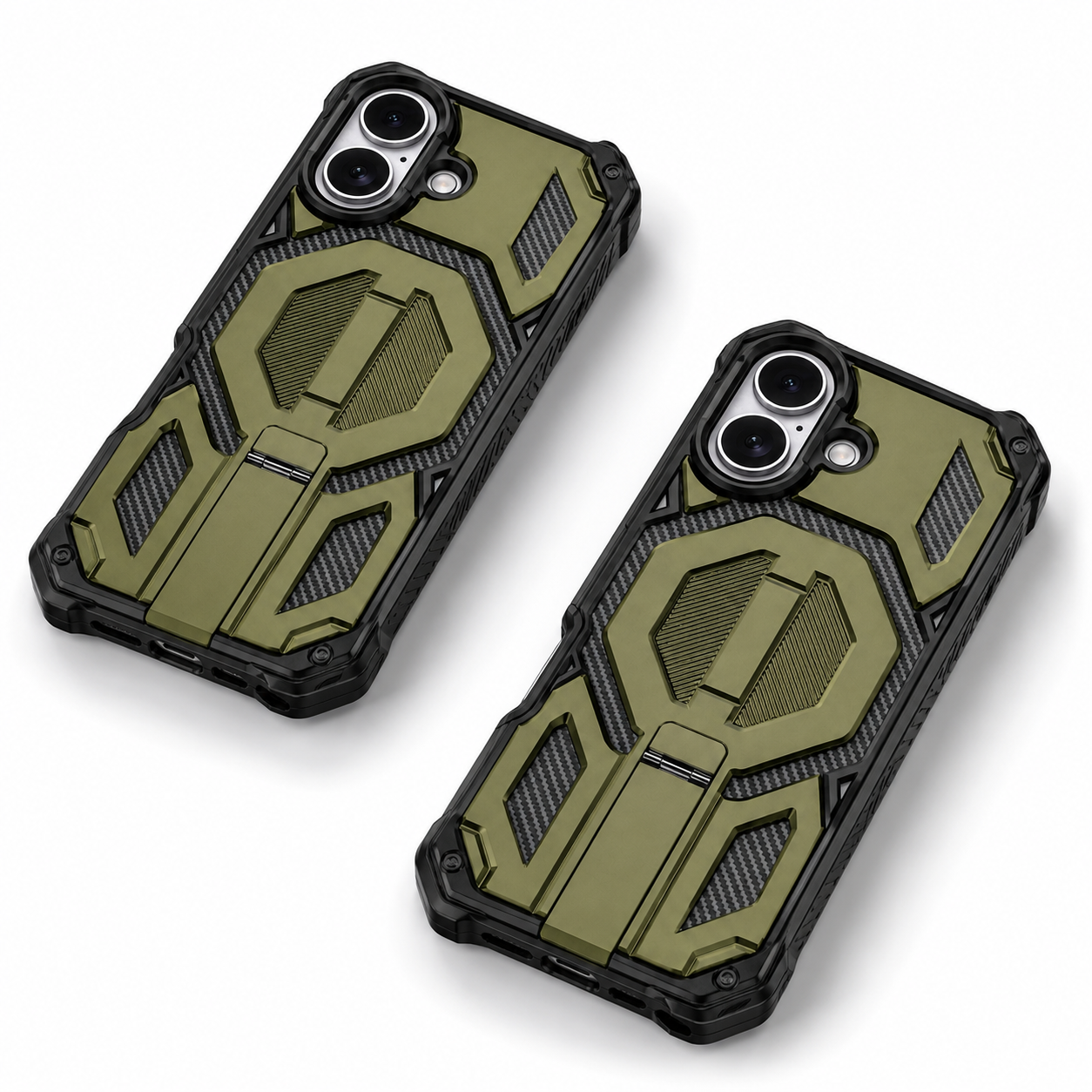 Green rugged iPhone 17 cover with durable mobile cover, drop protection case, and premium Outrider design