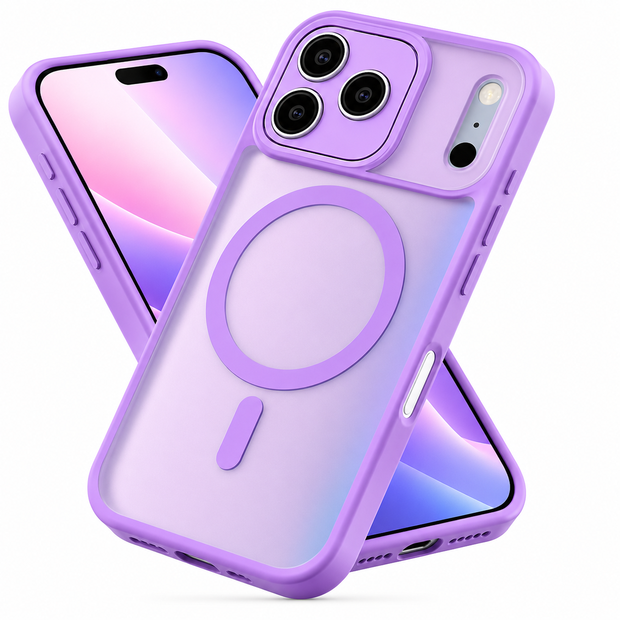 Apple iPhone 17 Pro Max Cover, Light Purple Magnetic Phone Case, Shockproof Mobile Cover