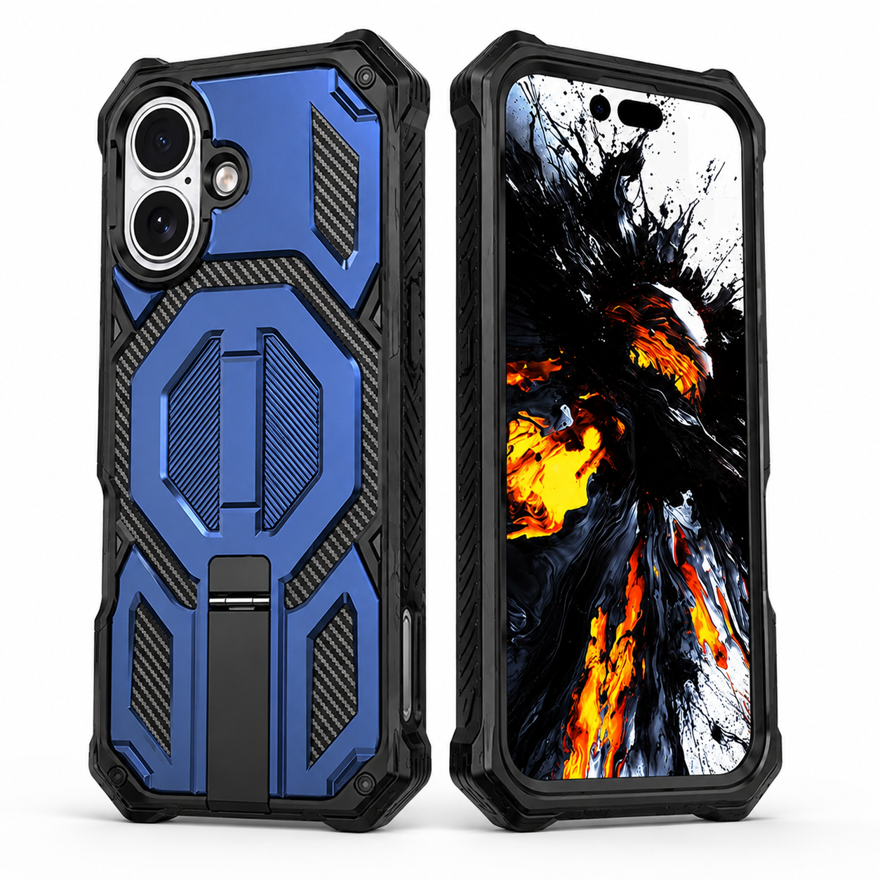 Rugged mobile cover for iPhone 16 with anti-slip grip and drop protection