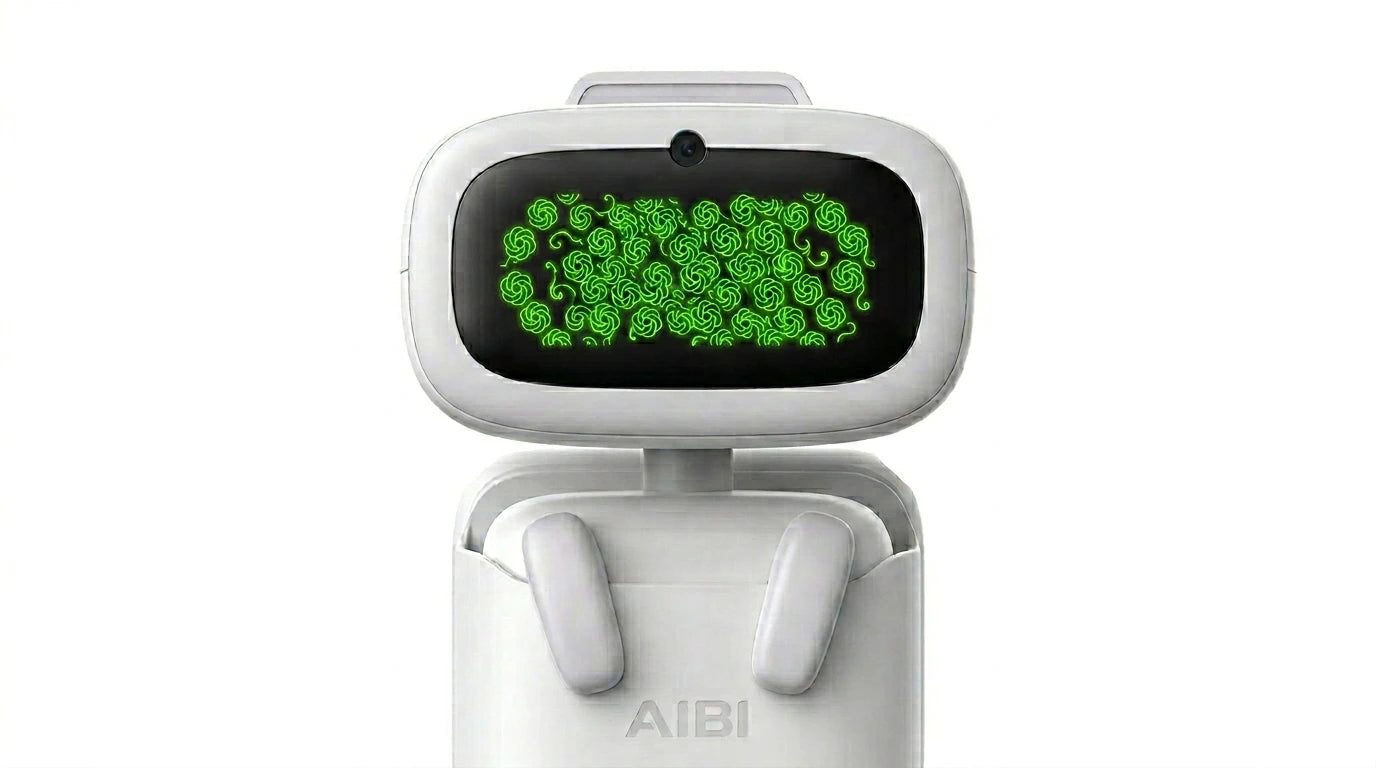 smart tech store Canada. premium tech accessories Canada. AIBI Pocket AI Companion Pet Robot. Gallery image 5. Lines name one specific SKU—never substitute a generic lookalike from the category. After review passes, each render should still read as a fresh studio viewpoint of that same physical unit.