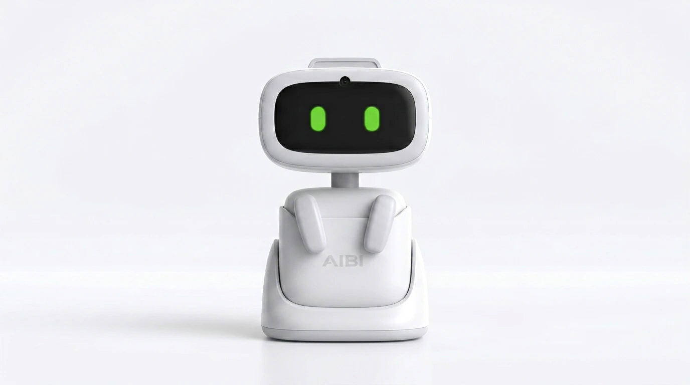 smart tech store Canada. premium tech accessories Canada. AIBI Pocket AI Companion Pet Robot. Gallery image 6. Lines name one specific SKU—never substitute a generic lookalike from the category. After review passes, each render should still read as a fresh studio viewpoint of that same physical unit.