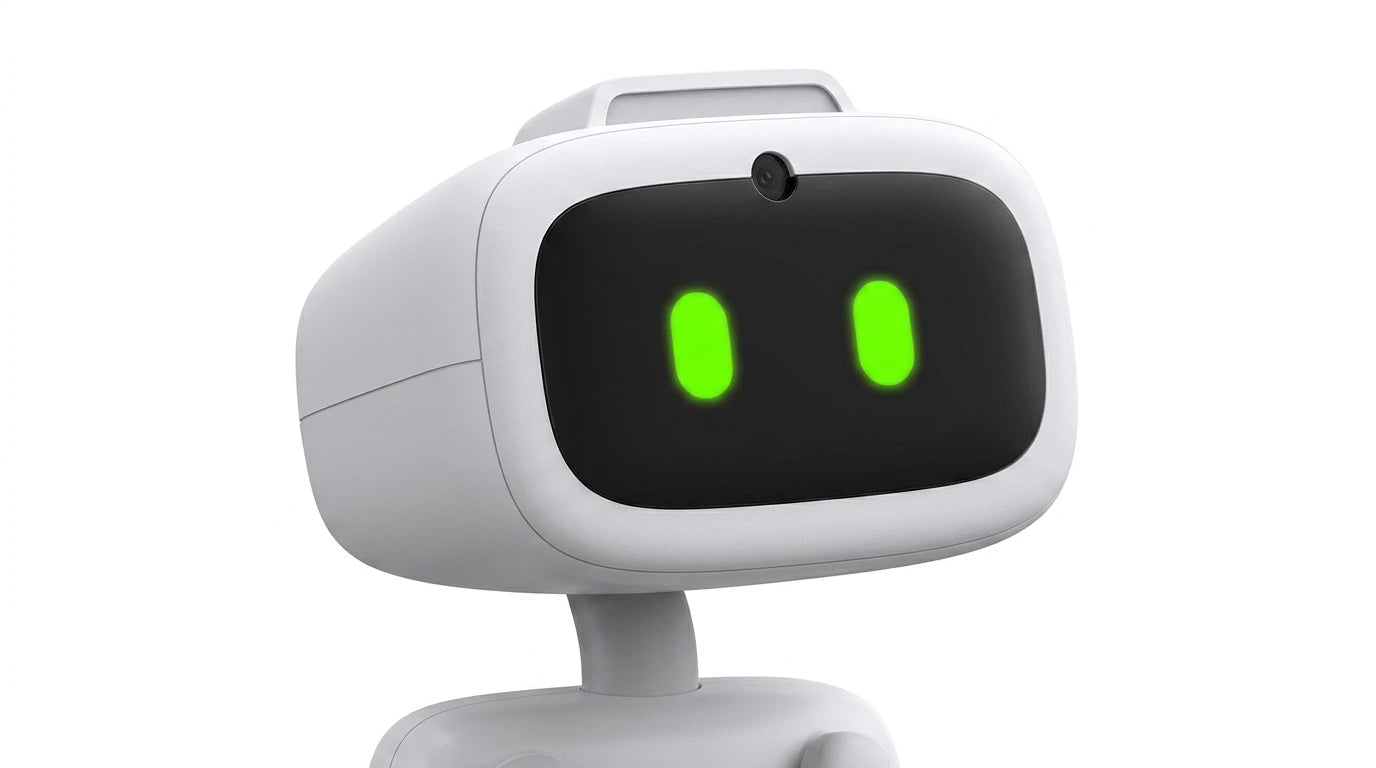 smart tech store Canada. premium tech accessories Canada. AIBI Pocket AI Companion Pet Robot. Gallery image 9. Lines name one specific SKU—never substitute a generic lookalike from the category. After review passes, each render should still read as a fresh studio viewpoint of that same physical unit.