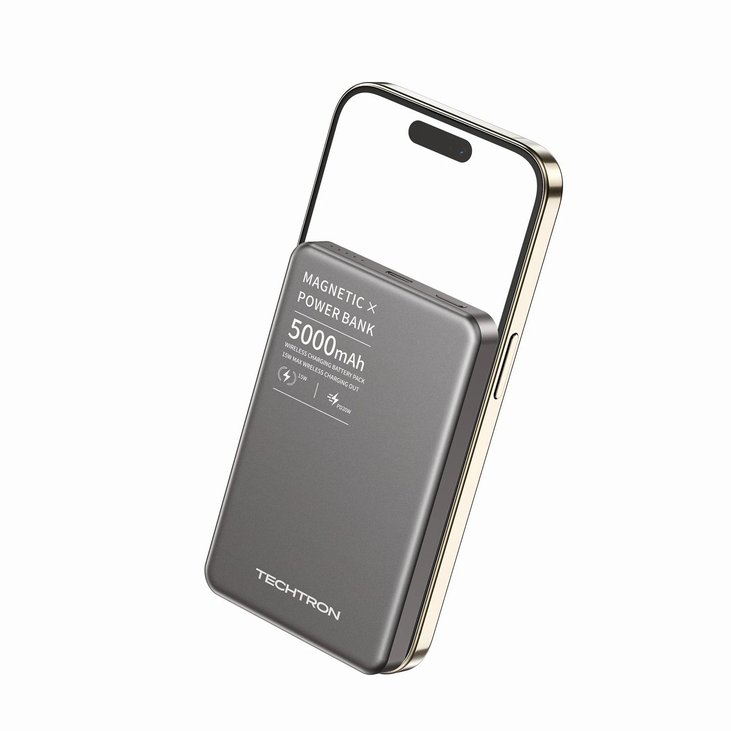 Techtron P112K MagSafe Power Bank shown in a slim 5000mAh portable battery pack design with magnetic wireless charging, 15W wireless output, 20W PD Type-C fast charging, aluminum alloy body, compact 8.8mm profile, and reliable phone charger use for iPhone, Samsung Galaxy, Google Pixel, Android phones, and daily tech accessories.

Find Techtron P112K 5000mAh power bank at techtron.ca, amazon, walmart, bestbuy, costco, and shein.