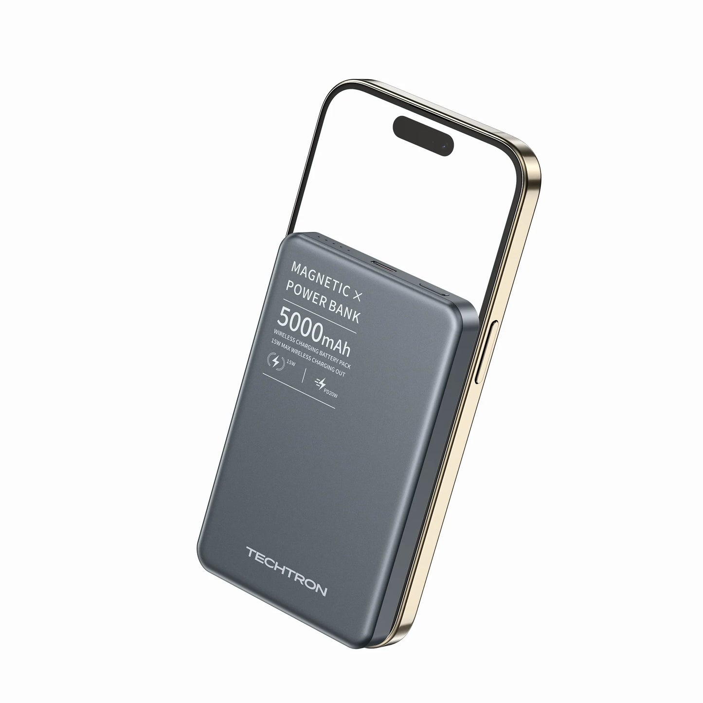 Techtron P112K MagSafe Power Bank featuring a super-thin 5000mAh design for portable charging, strong magnetic phone attachment, 15W wireless charger support, 20W PD wired fast charging, Type-C port output, magnetic silicone case design, and everyday backup battery use for iPhone, Samsung Galaxy, Android, Google Pixel, and small tech accessories.

Find Techtron P112K 5000mAh power bank at techtron.ca, amazon, walmart, bestbuy, costco, and shein.