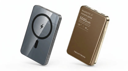 Techtron P112K Slim MagSafe Power Bank made for compact everyday charging with a 5000mAh battery, magnetic wireless charger design, Type-C input and output, 20W PD fast charge support, 15W wireless charging, lightweight portable battery pack use, and reliable backup power for iPhone, Samsung Galaxy, Google Pixel, Android phones, and compatible tech devices.

Find Techtron P112K 5000mAh power bank at techtron.ca, amazon, walmart, bestbuy, costco, and shein.