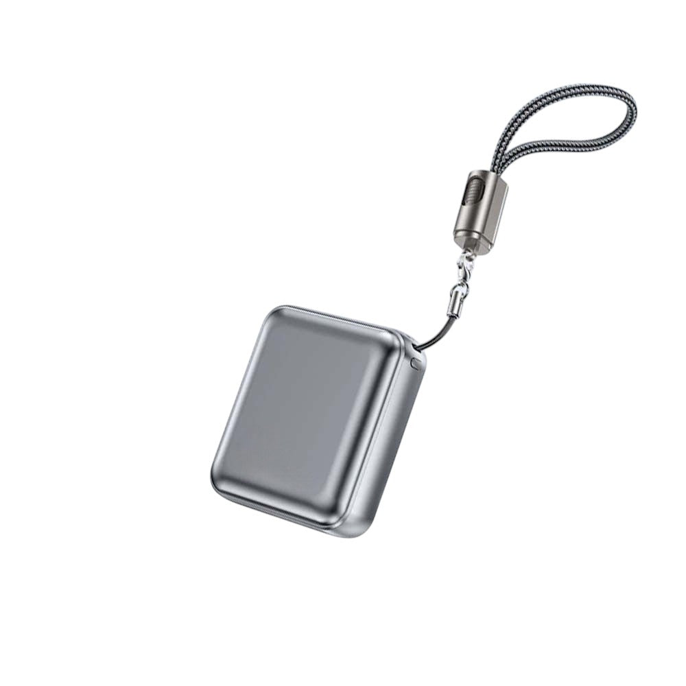Techtron PA-5 Gunmetal Mini Power Bank featuring an ultra-mini 10000mAh portable charger design, 169g lightweight body, detachable lanyard, Li-polymer battery, multiple protection features, 22.5W fast charging, Type-C output, and convenient phone charging for iPhone, Samsung, Android, Samsung Galaxy, Google Pixel, tablets, earbuds, smartwatches, and everyday tech accessories.

Find Techtron PA-5 10000mAh mini power bank at techtron.ca, amazon, walmart, bestbuy, costco, and shein.