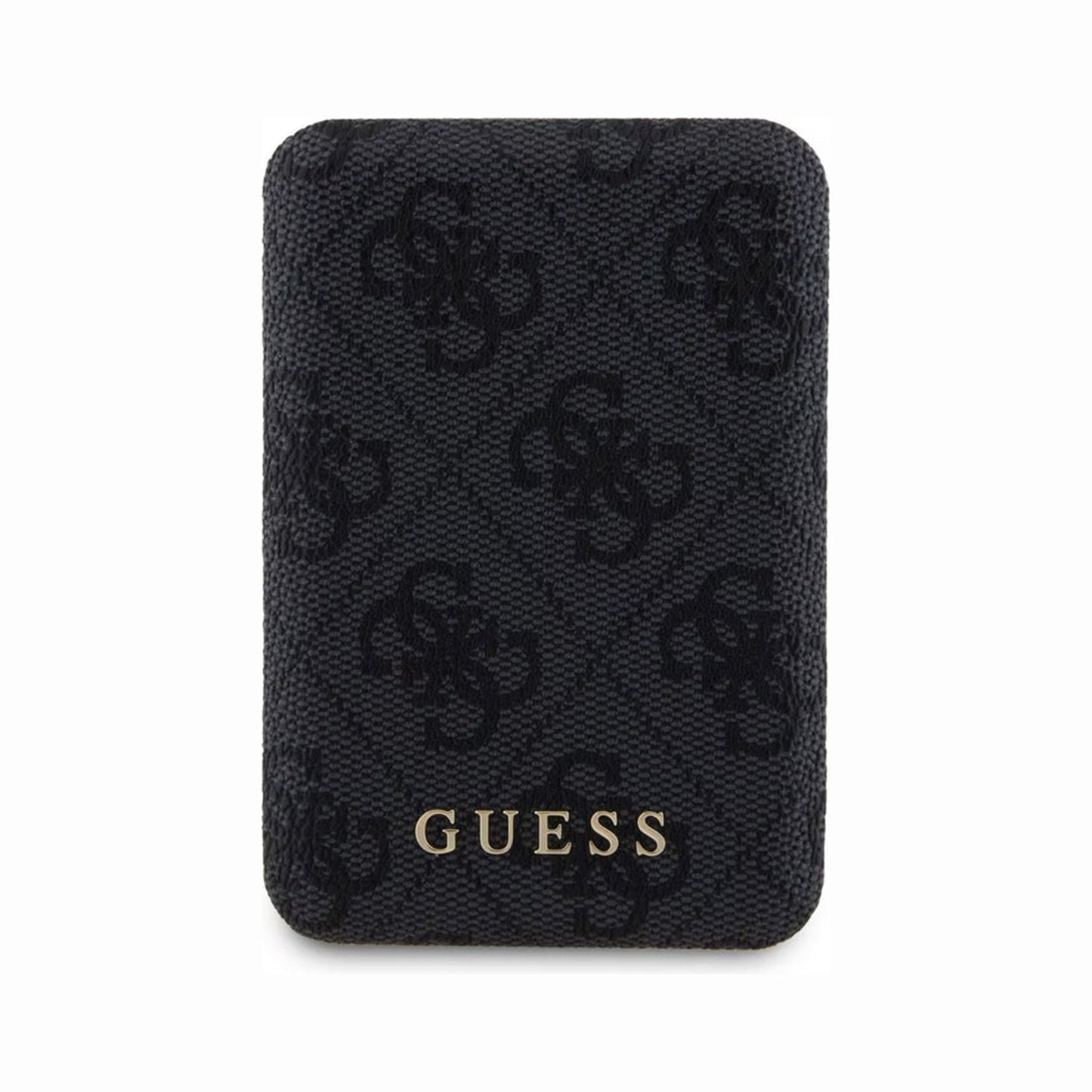 Guess designer portable power bank featuring 5000mAh battery capacity, compact lightweight build, LED battery indicators, intelligent safety circuitry, and everyday charging support.