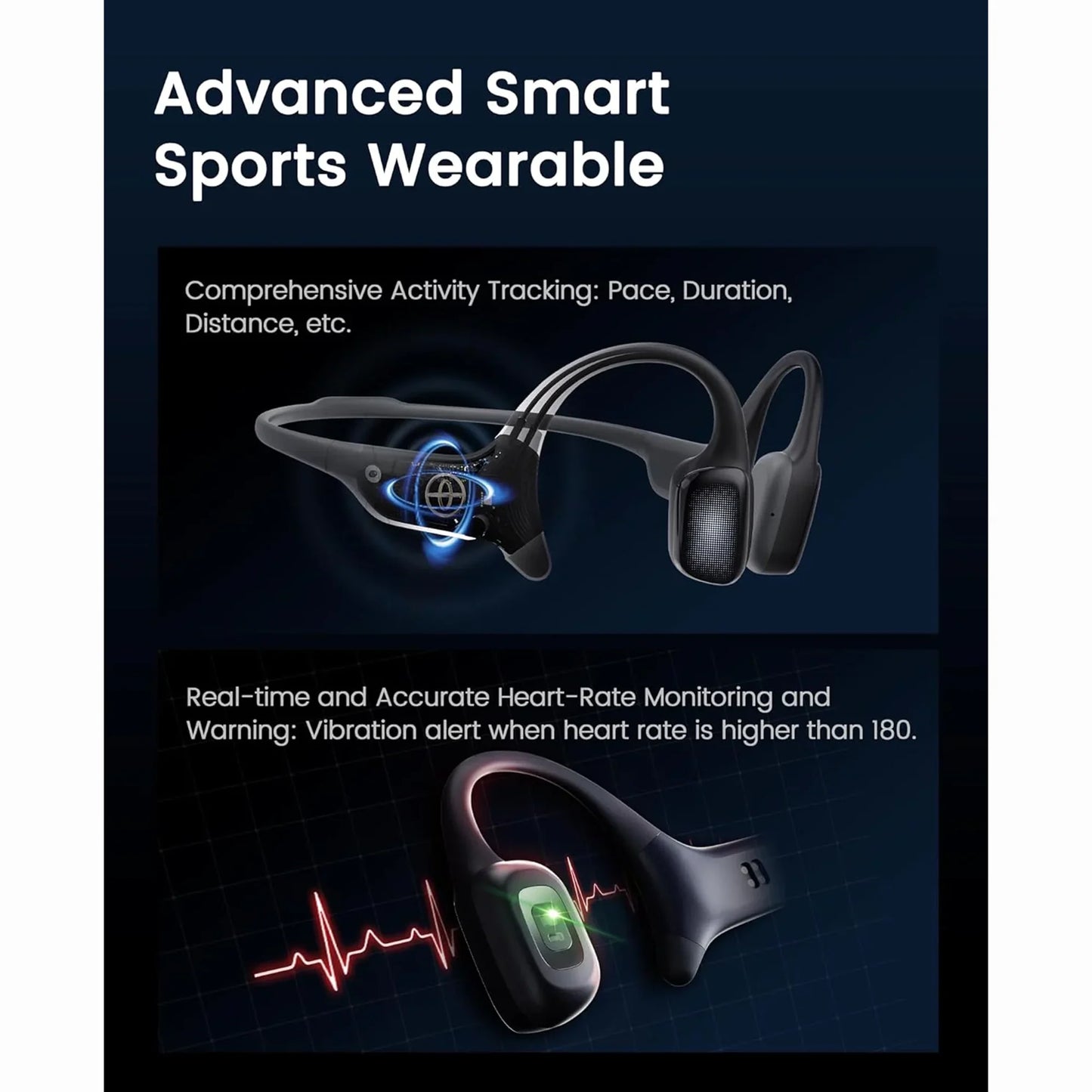Mojawa Terra Open-Ear Sports Headphones designed with real-time heart rate monitoring, activity tracking, cadence assistance, smart trainer support, and bone conduction audio for running, workouts, cycling, swimming, and outdoor fitness.

Find Mojawa Terra Headphones at techtron.ca, amazon, walmart, bestbuy, costco, and staples.