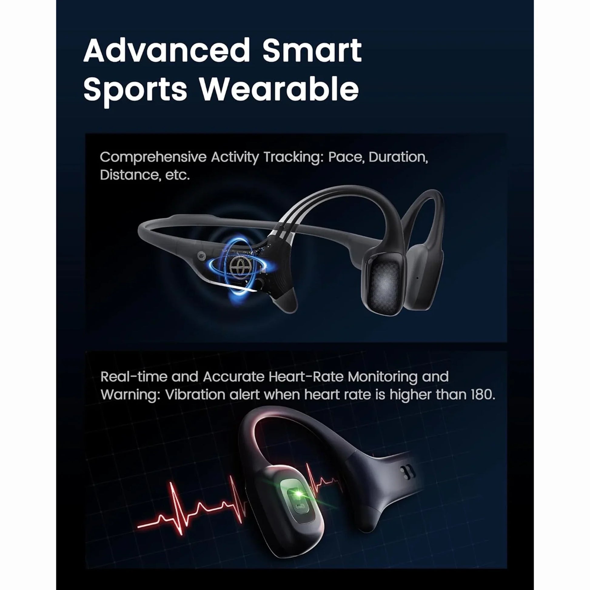 Mojawa Terra Open-Ear Sports Headphones designed with real-time heart rate monitoring, activity tracking, cadence assistance, smart trainer support, and bone conduction audio for running, workouts, cycling, swimming, and outdoor fitness.

Find Mojawa Terra Headphones at techtron.ca, amazon, walmart, bestbuy, costco, and staples.