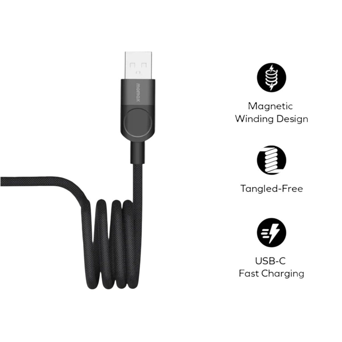 Momax Mag.Link 66W Usb-A To Usb-C Magnetic Cable 1M
