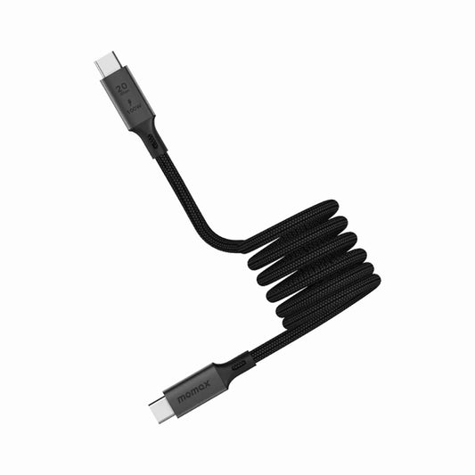 Momax Mag.Link USB 3.2 20Gbps Fast Cable designed for 100W USB-C charging, high-speed data transfer, 4K monitor output, magnetic winding storage, aluminum alloy connectors, and durable daily use with MacBook, iPad, Windows laptops, iPhone, Android, and gaming handhelds.