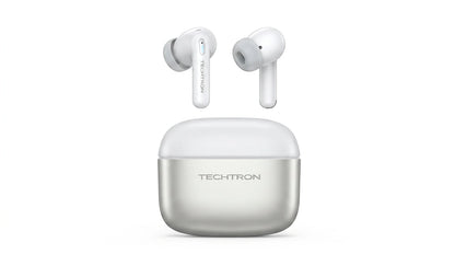 Techtron EP13 ANC / ENC Wireless Earphones featuring a compact charging case with TECHTRON branding, Bluetooth earbuds support, ANC listening noise reduction, ENC call noise reduction, clear calls, stereo wireless sound, 10mm drivers, lightweight fit, Type-C charging, and practical daily audio for music, podcasts, videos, laptops, desktop computer use, phones, tablets, work, school, commuting, and everyday tech accessories.

Find Techtron EP13 ANC / ENC Wireless Earphones at techtron.ca, amazon, walmart, be
