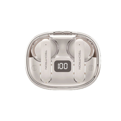 Techtron EP86 Bluetooth Wireless Earbuds designed for clear calls, online meetings, Bluetooth audio, and daily listening, featuring ENC call noise reduction, dual microphones on each earbud, 4-mic voice pickup, transparent charging case design, comfortable semi in-ear fit, 13mm driver sound, and reliable wireless earphones use for laptops, computer use, iPhone, Samsung, Android, phones, tablets, music, podcasts, videos, and everyday tech accessories.

Find Techtron EP86 Wireless Earbuds at techtron.ca, amaz
