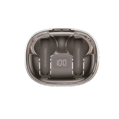 Techtron EP86 ENC Wireless Earbuds shown inside a transparent charging case, featuring Bluetooth 5.4 wireless audio, ENC noise cancellation, 4 microphones for clearer calls, semi in-ear comfort, 13mm drivers, Type-C charging, IPX6 water resistance, headset-style call support, and everyday wireless earphones use for online meetings, laptops, computer audio, phones, tablets, music, videos, travel, commuting, work, school, and portable tech accessories.

Find Techtron EP86 Wireless Earbuds at techtron.ca, amaz