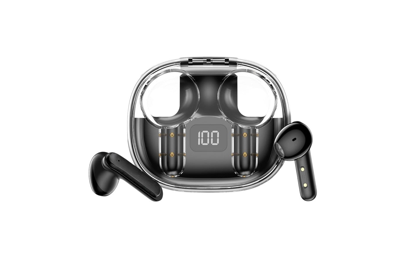 Techtron EP86 Wireless Earphones featuring a transparent charging case with wireless earbuds inside, made for Bluetooth audio, clear voice calls, online meetings, headset-style call support, ENC noise cancellation, 4 microphones, IPX6 water-resistant earbuds, Type-C charging, and portable daily sound for laptops, desktop computer audio, phones, tablets, travel, commuting, workouts, school, work, music, calls, and videos.

Find Techtron EP86 Wireless Earbuds at techtron.ca, amazon, walmart, bestbuy, costco, 