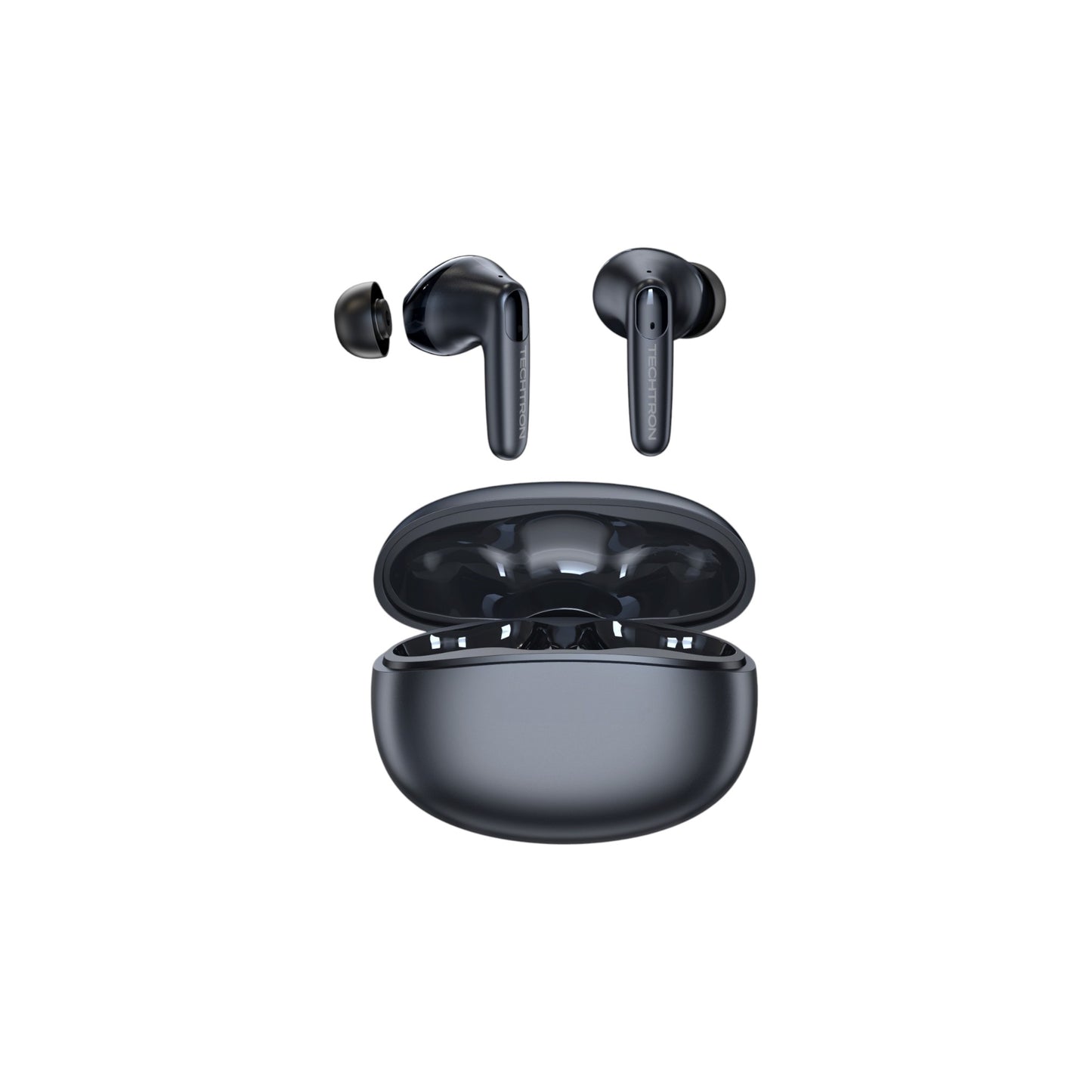 Techtron EP90 Wireless Earphones designed for clear calls, Bluetooth audio, online meetings, voice messages, music, podcasts, and videos, featuring ENC call noise reduction over -40dB, 4 microphone voice pickup, flexible in-ear and semi in-ear fit options, ergonomic comfort, 10mm bass drivers, and portable charging case support for phones, laptops, desktop computers, tablets, and everyday tech use.

Find Techtron EP90 ENC Wireless Earbuds at techtron.ca, amazon, walmart, bestbuy, costco, and staples.
