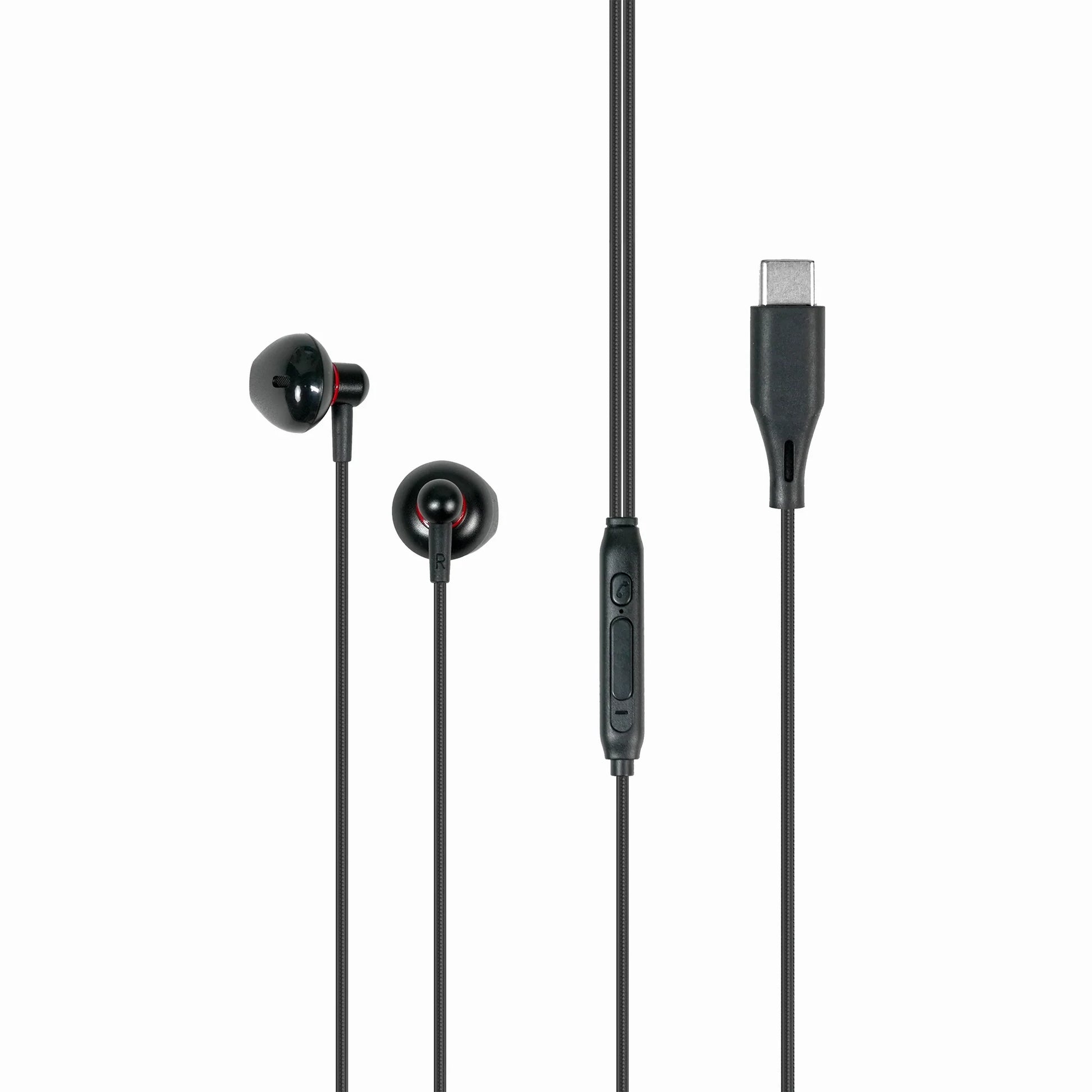 Techtron HP13 USB-C Semi In-Ear Headphones shown in a black and red wired earbud design with Type-C plug, textured braided wire, in-line TECHTRON control module, built-in microphone, 1.2m cable length, stereo sound channel, 14mm driver unit, and reliable wired audio for compatible Type-C phones, Android devices, Samsung phones, tablets, laptops, online meetings, phone calls, podcasts, music, travel, commuting, and daily tech use.

Find Techtron HP13 Type-C Wired Earbuds at techtron.ca, amazon, walmart, best
