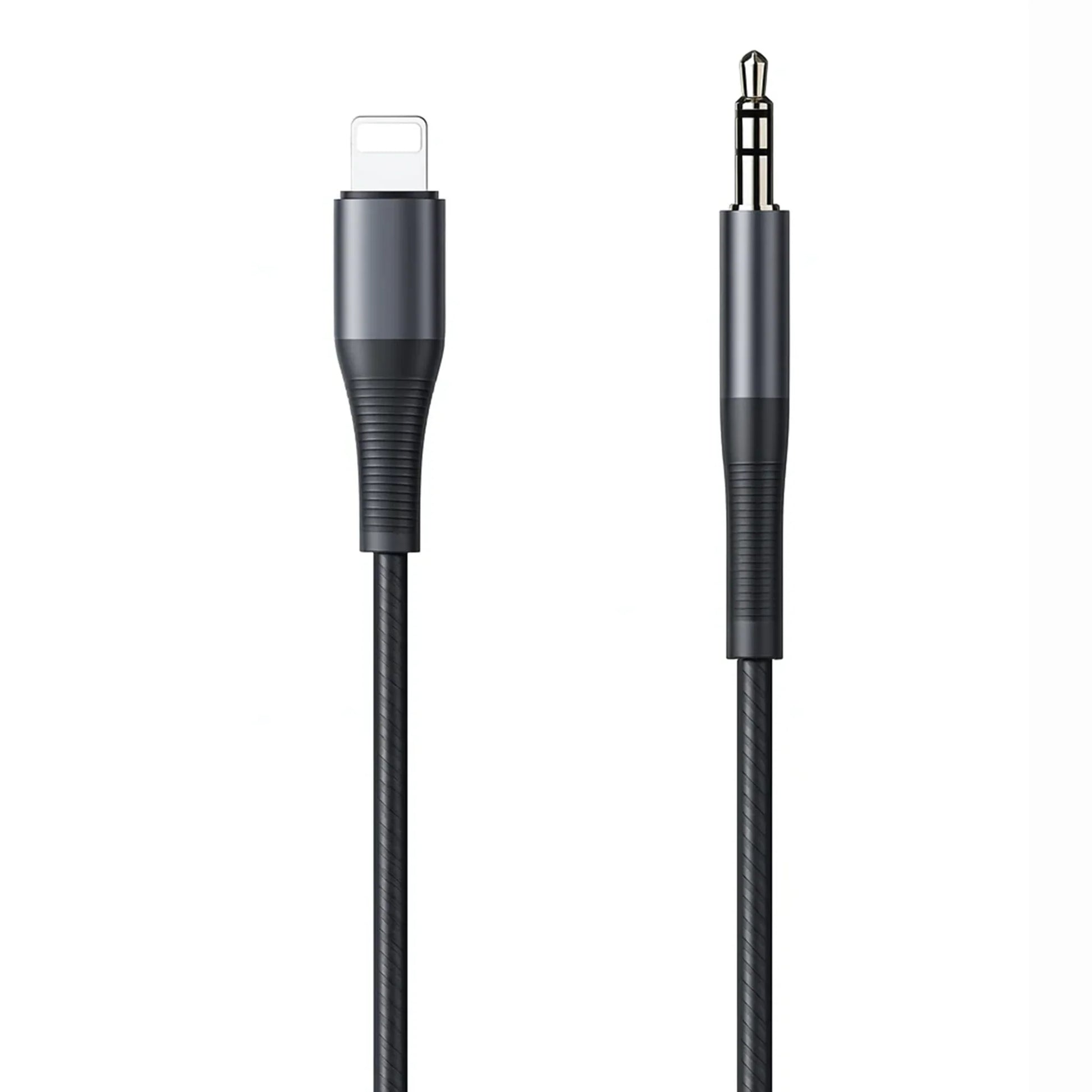 Techtron Lightning to Aux Audio Cable featuring a 1m braided wire design, aluminium-style connector build, Lightning to AUX connection, AUX to Lightning cable support, durable audio cable construction, and reliable wired sound for compatible iPhone, iPad, car audio systems, home speakers, stereo systems, AUX-input devices, music, podcasts, videos, driving, commuting, travel, and everyday listening.

Find Techtron Lightning to Aux Audio Cable at techtron.ca, amazon, walmart, bestbuy, costco, and staples.