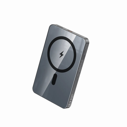 Techtron P112K 5000mAh MagSafe Power Bank featuring a slim magnetic wireless charging design, aluminum alloy housing, 20W PD fast charging, 15W wireless charger support, Type-C output, phone charging, backup battery power, and everyday portable charger use for iPhone, Android, Samsung Galaxy, Google Pixel, and tech accessories.

Find Techtron P112K 5000mAh power bank at techtron.ca, amazon, walmart, bestbuy, costco, and staples.