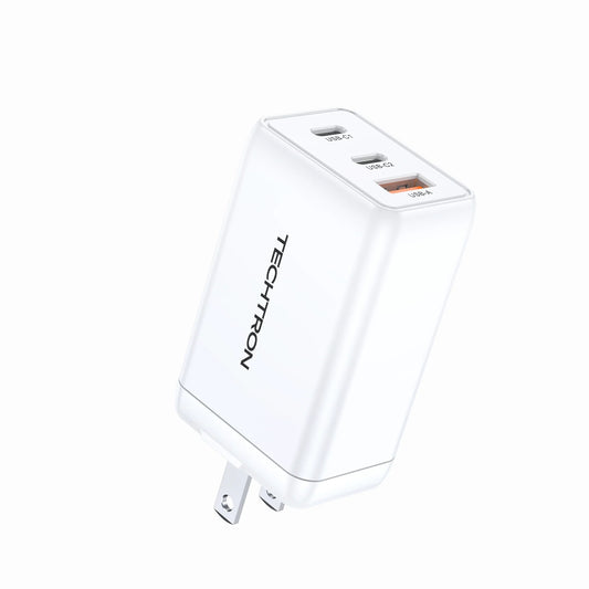 Techtron PQ665U 65W USB-C Charger featuring a compact GaN foldable wall adapter design, two USB-C ports, one USB-A port, 65W fast charging, USB-C laptop charger support, phone charger use, power adapter function, and reliable charging for iPhone, Samsung, Android, iPad, tablets, laptops, MacBook Pro, gaming laptop devices, power banks, earbuds, smartwatches, and everyday tech accessories.

Find Techtron PQ665U 65W USB-C charger at techtron.ca, amazon, walmart, bestbuy, costco, and staples.