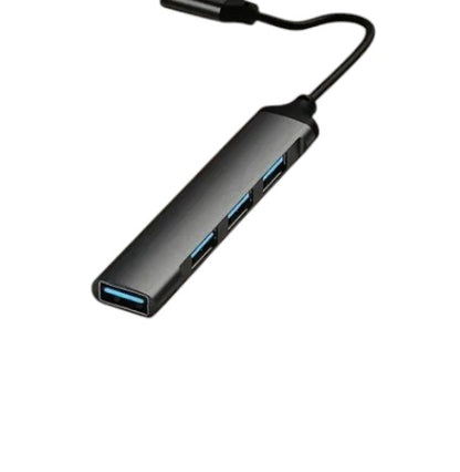 Techtron USB-C Hub with 4 USB-A ports featuring a slim portable adapter design, Type-C interface support, Aluminium + ABS materials, 13cm cable length, synchronized 4-port transmission, USB device connection, and everyday use for phones, tablets, laptops, cellphones, mobile hard disks, flash drives, computer accessories, laptop accessories, home office setups, and travel tech.

Find Techtron USB-C to 4-Port USB-A Hub at techtron.ca, amazon, walmart, bestbuy, costco, and staples.