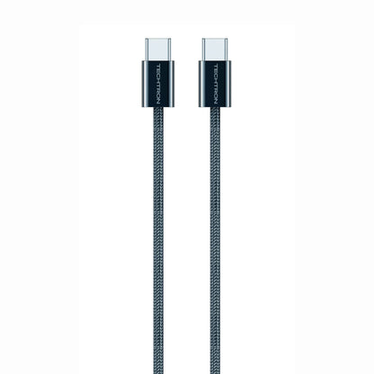Techtron 2m USB-C to USB-C 60W Fast Charging Cable featuring a durable braided fabric design, bend-resistant 48-spindle wire construction, Type-C to Type-C connection, 2m extra-long cable length, fast charge support, and reliable charging for compatible iPhone 15 models, Type-C iPhone devices, Android phones, Samsung Galaxy, Google Pixel, tablets, laptops, wall chargers, power banks, charging stations, and everyday tech accessories.

Find Techtron 2m USB-C 60W cable at techtron.ca, amazon, walmart, bestbuy