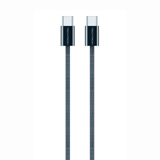 Techtron 2m USB-C to USB-C 60W Fast Charging Cable featuring a durable braided fabric design, bend-resistant 48-spindle wire construction, Type-C to Type-C connection, 2m extra-long cable length, fast charge support, and reliable charging for compatible iPhone 15 models, Type-C iPhone devices, Android phones, Samsung Galaxy, Google Pixel, tablets, laptops, wall chargers, power banks, charging stations, and everyday tech accessories.

Find Techtron 2m USB-C 60W cable at techtron.ca, amazon, walmart, bestbuy