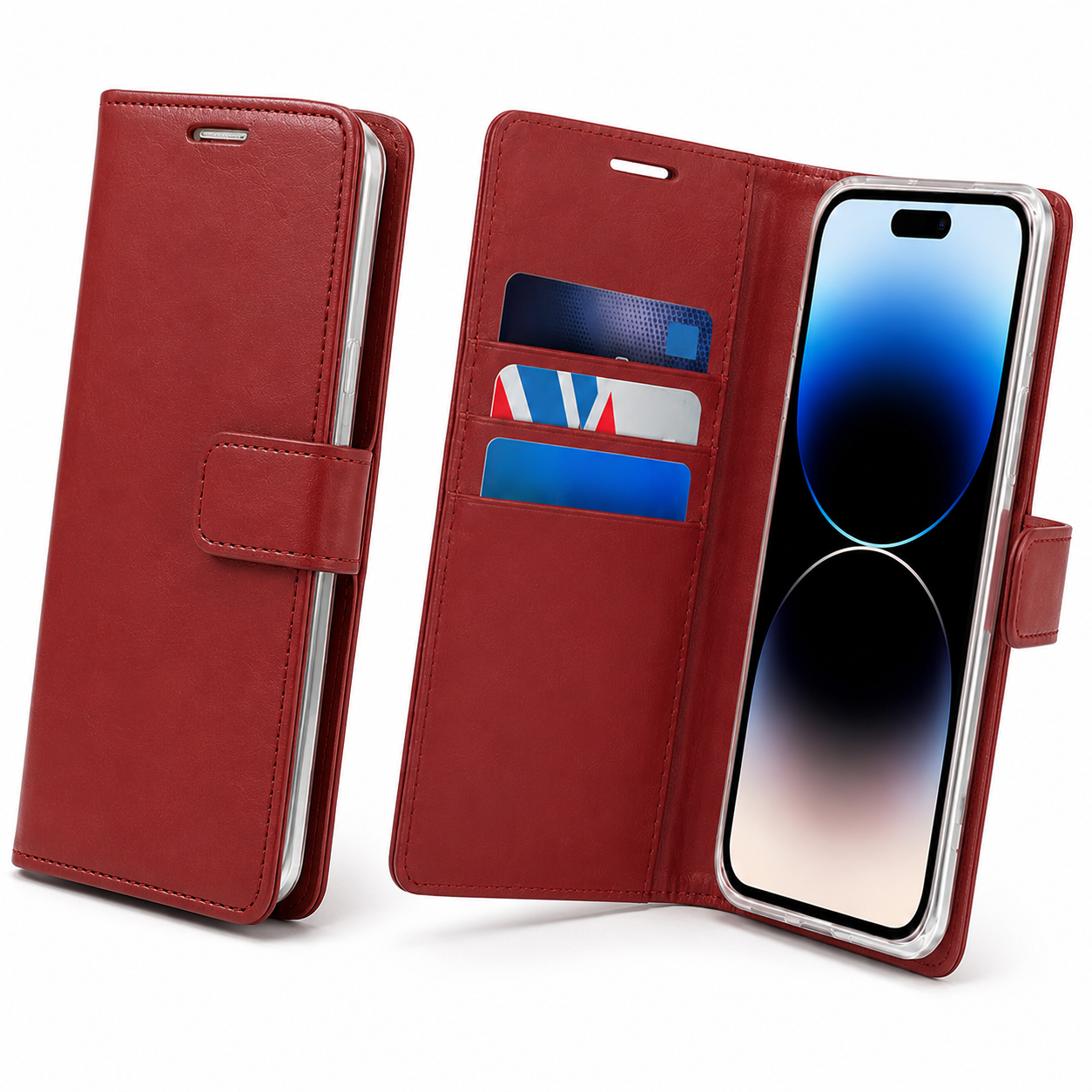 Apple iPhone 16 wine folio phone case with card slots