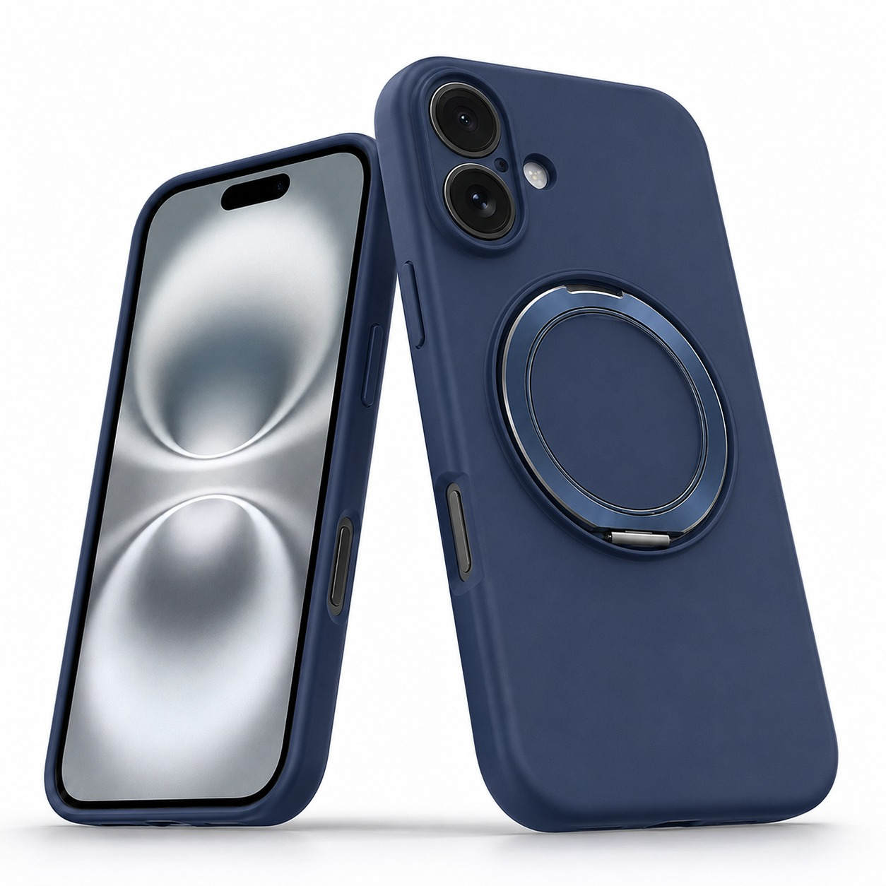 iPhone 16 Ring Stand Case, Kickstand Phone Case, MagSafe Compatible Case, Wireless Charging Compatible Case, Premium Silicone Cover, Impact Resistant Phone Case