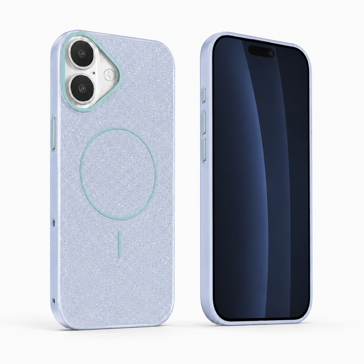 Luxury Light Blue iPhone 16 Phone Case | Shockproof TPU MagSafe Mobile Cover